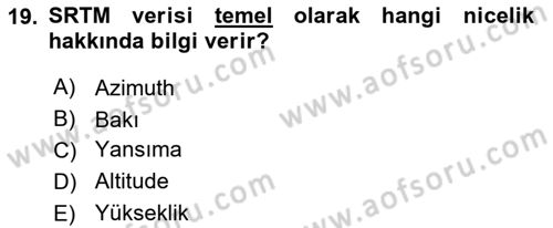 Açık Kaynak Kodlu CBS Yazılım Uygulaması Dersi 2018 - 2019 Yılı 3 Ders Sınav Soruları 19. Soru