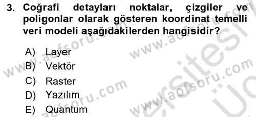 Açık Kaynak Kodlu CBS Yazılım Uygulaması Dersi 2018 - 2019 Yılı 3 Ders Sınav Soruları 3. Soru
