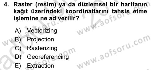 Açık Kaynak Kodlu CBS Yazılım Uygulaması Dersi 2018 - 2019 Yılı 3 Ders Sınav Soruları 4. Soru