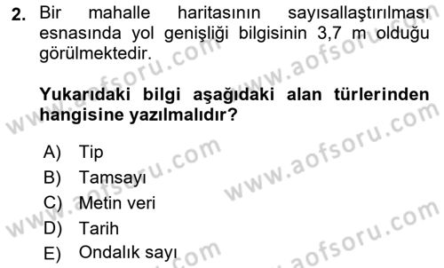 Açık Kaynak Kodlu CBS Yazılım Uygulaması Dersi 2018 - 2019 Yılı (Vize) Ara Sınav Soruları 2. Soru