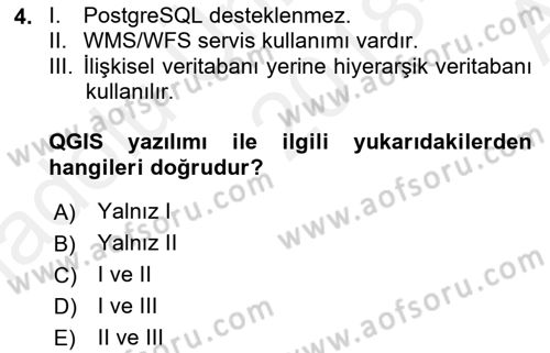 Açık Kaynak Kodlu CBS Yazılım Uygulaması Dersi 2018 - 2019 Yılı (Vize) Ara Sınav Soruları 4. Soru