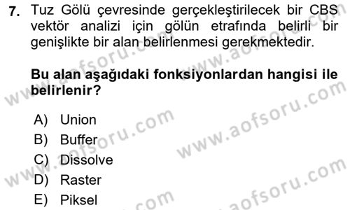 Açık Kaynak Kodlu CBS Yazılım Uygulaması Dersi 2018 - 2019 Yılı (Final) Dönem Sonu Sınav Soruları 7. Soru
