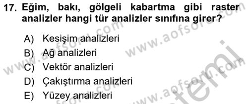 Açık Kaynak Kodlu CBS Yazılım Uygulaması Dersi 2018 - 2019 Yılı Yaz Okulu Sınav Soruları 17. Soru
