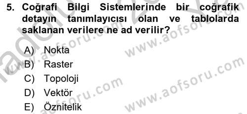 Açık Kaynak Kodlu CBS Yazılım Uygulaması Dersi 2018 - 2019 Yılı Yaz Okulu Sınav Soruları 5. Soru