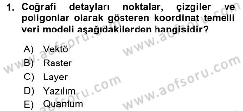 Açık Kaynak Kodlu CBS Yazılım Uygulaması Dersi 2019 - 2020 Yılı (Vize) Ara Sınav Soruları 1. Soru