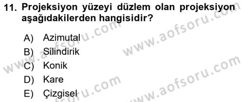 Açık Kaynak Kodlu CBS Yazılım Uygulaması Dersi 2019 - 2020 Yılı (Vize) Ara Sınav Soruları 11. Soru
