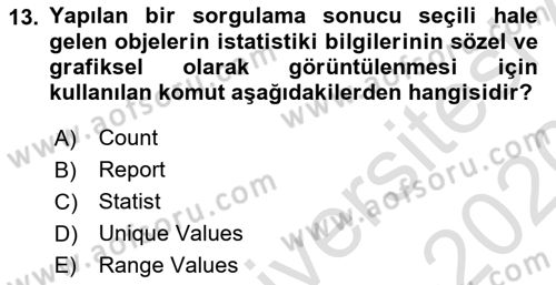 Açık Kaynak Kodlu CBS Yazılım Uygulaması Dersi 2019 - 2020 Yılı (Vize) Ara Sınav Soruları 13. Soru