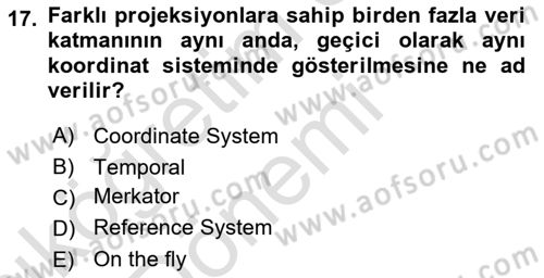 Açık Kaynak Kodlu CBS Yazılım Uygulaması Dersi 2019 - 2020 Yılı (Vize) Ara Sınav Soruları 17. Soru