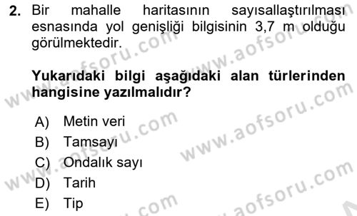 Açık Kaynak Kodlu CBS Yazılım Uygulaması Dersi 2019 - 2020 Yılı (Vize) Ara Sınav Soruları 2. Soru