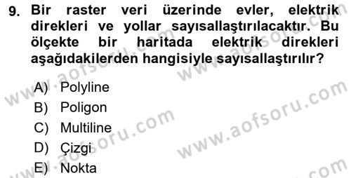 Açık Kaynak Kodlu CBS Yazılım Uygulaması Dersi 2019 - 2020 Yılı (Vize) Ara Sınav Soruları 9. Soru