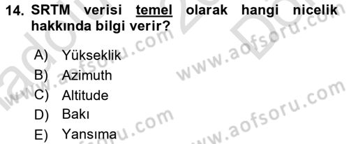 Açık Kaynak Kodlu CBS Yazılım Uygulaması Dersi 2019 - 2020 Yılı (Final) Dönem Sonu Sınav Soruları 14. Soru