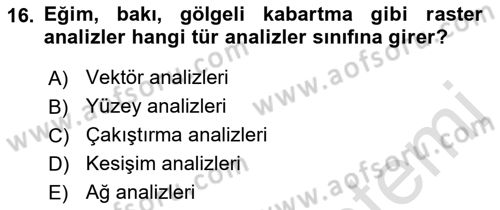 Açık Kaynak Kodlu CBS Yazılım Uygulaması Dersi 2019 - 2020 Yılı (Final) Dönem Sonu Sınav Soruları 16. Soru