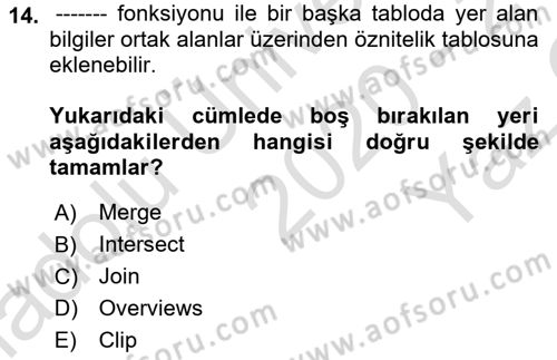 Açık Kaynak Kodlu CBS Yazılım Uygulaması Dersi 2020 - 2021 Yılı Yaz Okulu Sınav Soruları 14. Soru