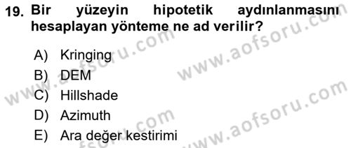 Açık Kaynak Kodlu CBS Yazılım Uygulaması Dersi 2020 - 2021 Yılı Yaz Okulu Sınav Soruları 19. Soru