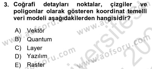 Açık Kaynak Kodlu CBS Yazılım Uygulaması Dersi 2020 - 2021 Yılı Yaz Okulu Sınav Soruları 3. Soru