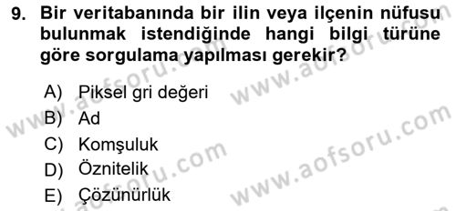 Açık Kaynak Kodlu CBS Yazılım Uygulaması Dersi 2020 - 2021 Yılı Yaz Okulu Sınav Soruları 9. Soru