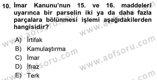 Yerel Yönetimlerde CBS Uygulamaları Dersi 2018 - 2019 Yılı 3 Ders Sınav Soruları 10. Soru