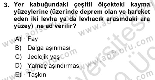 Yerel Yönetimlerde CBS Uygulamaları Dersi 2018 - 2019 Yılı 3 Ders Sınav Soruları 3. Soru