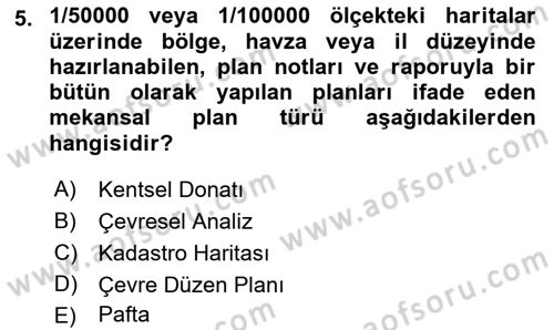 Yerel Yönetimlerde CBS Uygulamaları Dersi 2018 - 2019 Yılı 3 Ders Sınav Soruları 5. Soru