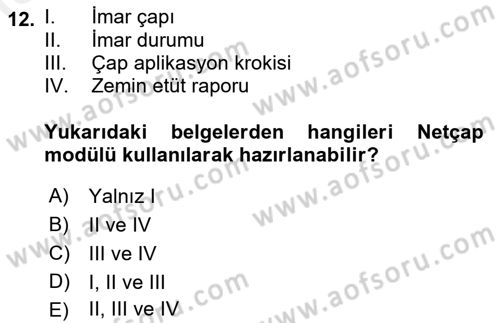Yerel Yönetimlerde CBS Uygulamaları Dersi 2018 - 2019 Yılı (Final) Dönem Sonu Sınav Soruları 12. Soru