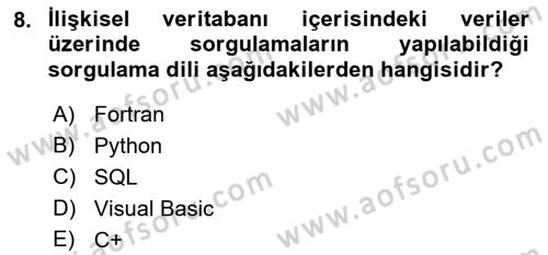 Yerel Yönetimlerde CBS Uygulamaları Dersi 2018 - 2019 Yılı (Final) Dönem Sonu Sınav Soruları 8. Soru