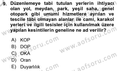 Yerel Yönetimlerde CBS Uygulamaları Dersi 2018 - 2019 Yılı Yaz Okulu Sınav Soruları 9. Soru