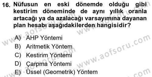 Yerel Yönetimlerde CBS Uygulamaları Dersi 2021 - 2022 Yılı (Vize) Ara Sınav Soruları 16. Soru
