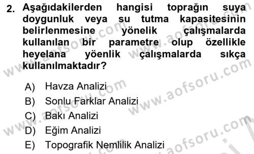 Yerel Yönetimlerde CBS Uygulamaları Dersi 2021 - 2022 Yılı (Vize) Ara Sınav Soruları 2. Soru