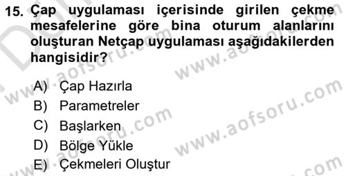 Yerel Yönetimlerde CBS Uygulamaları Dersi 2021 - 2022 Yılı (Final) Dönem Sonu Sınav Soruları 15. Soru