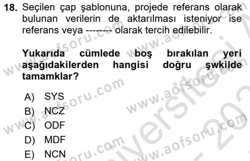 Yerel Yönetimlerde CBS Uygulamaları Dersi 2021 - 2022 Yılı (Final) Dönem Sonu Sınav Soruları 18. Soru