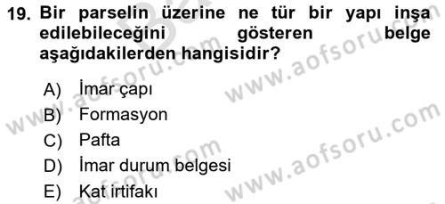 Yerel Yönetimlerde CBS Uygulamaları Dersi 2021 - 2022 Yılı (Final) Dönem Sonu Sınav Soruları 19. Soru