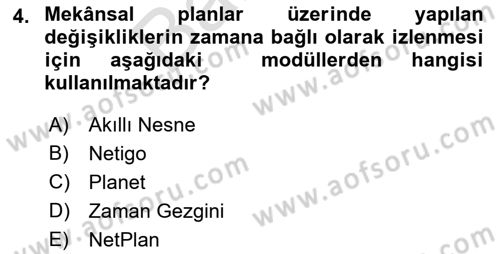 Yerel Yönetimlerde CBS Uygulamaları Dersi 2021 - 2022 Yılı (Final) Dönem Sonu Sınav Soruları 4. Soru