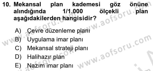 Yerel Yönetimlerde CBS Uygulamaları Dersi 2021 - 2022 Yılı Yaz Okulu Sınav Soruları 10. Soru