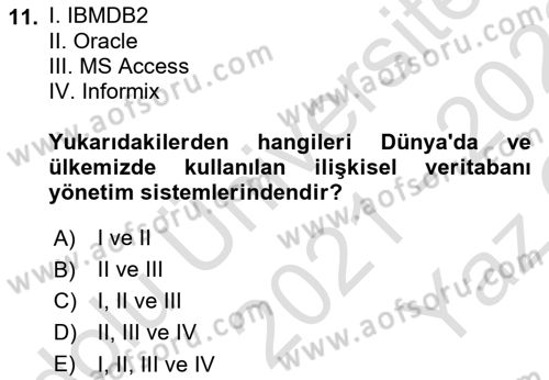 Yerel Yönetimlerde CBS Uygulamaları Dersi 2021 - 2022 Yılı Yaz Okulu Sınav Soruları 11. Soru