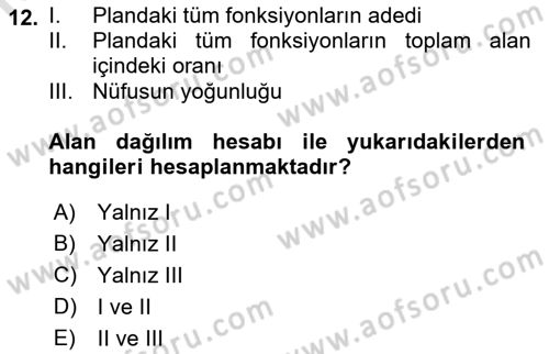 Yerel Yönetimlerde CBS Uygulamaları Dersi 2021 - 2022 Yılı Yaz Okulu Sınav Soruları 12. Soru