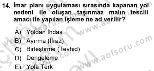 Yerel Yönetimlerde CBS Uygulamaları Dersi 2022 - 2023 Yılı Yaz Okulu Sınav Soruları 14. Soru