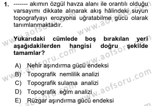 Yerel Yönetimlerde CBS Uygulamaları Dersi 2023 - 2024 Yılı (Vize) Ara Sınav Soruları 1. Soru
