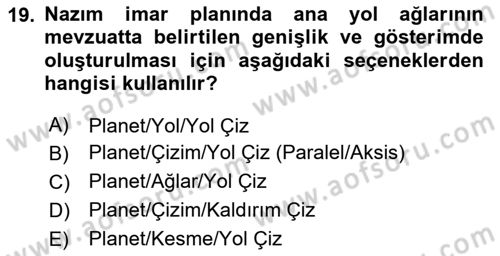 Yerel Yönetimlerde CBS Uygulamaları Dersi 2023 - 2024 Yılı (Vize) Ara Sınav Soruları 19. Soru