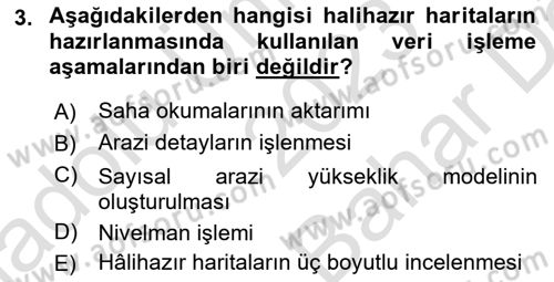 Yerel Yönetimlerde CBS Uygulamaları Dersi 2023 - 2024 Yılı (Vize) Ara Sınav Soruları 3. Soru