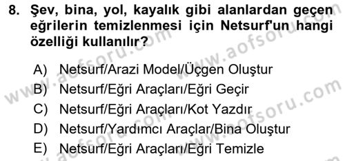 Yerel Yönetimlerde CBS Uygulamaları Dersi 2023 - 2024 Yılı (Vize) Ara Sınav Soruları 8. Soru