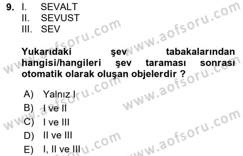 Yerel Yönetimlerde CBS Uygulamaları Dersi 2023 - 2024 Yılı (Vize) Ara Sınav Soruları 9. Soru
