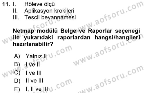 Yerel Yönetimlerde CBS Uygulamaları Dersi 2023 - 2024 Yılı (Final) Dönem Sonu Sınav Soruları 11. Soru