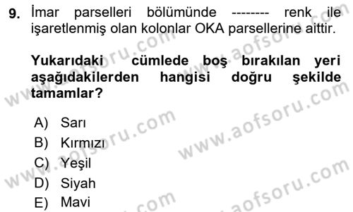 Yerel Yönetimlerde CBS Uygulamaları Dersi 2023 - 2024 Yılı (Final) Dönem Sonu Sınav Soruları 9. Soru