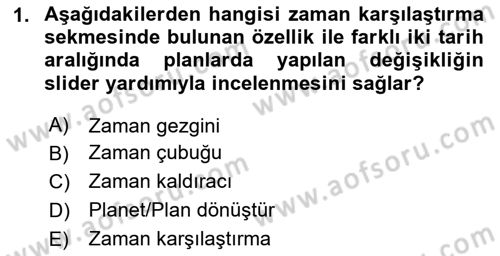Yerel Yönetimlerde CBS Uygulamaları Dersi 2023 - 2024 Yılı Yaz Okulu Sınav Soruları 1. Soru