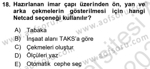 Yerel Yönetimlerde CBS Uygulamaları Dersi 2023 - 2024 Yılı Yaz Okulu Sınav Soruları 18. Soru