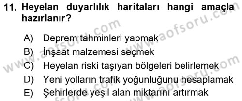 Yerel Yönetimlerde CBS Uygulamaları Dersi 2024 - 2025 Yılı (Vize) Ara Sınav Soruları 11. Soru