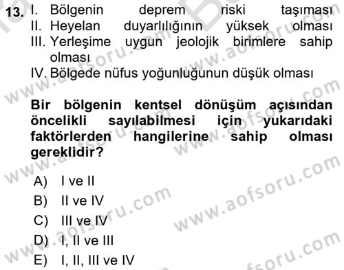 Yerel Yönetimlerde CBS Uygulamaları Dersi 2024 - 2025 Yılı (Vize) Ara Sınav Soruları 13. Soru