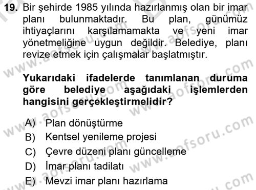 Yerel Yönetimlerde CBS Uygulamaları Dersi 2024 - 2025 Yılı (Vize) Ara Sınav Soruları 19. Soru