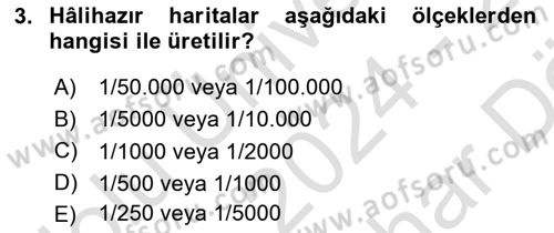 Yerel Yönetimlerde CBS Uygulamaları Dersi 2024 - 2025 Yılı (Vize) Ara Sınav Soruları 3. Soru