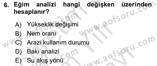Yerel Yönetimlerde CBS Uygulamaları Dersi 2024 - 2025 Yılı (Vize) Ara Sınav Soruları 6. Soru
